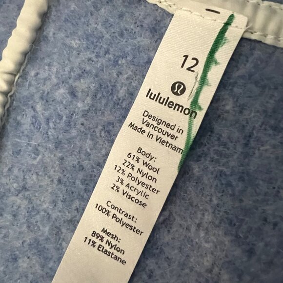 Lululemon So Sherpa Lunar Eclipse Periwinkle Blue Full Zip Hooded Jacket Size 12 - Picture 13 of 15